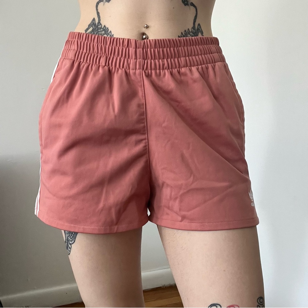Adidas Pink Athletic Shorts with Elastic Waistband